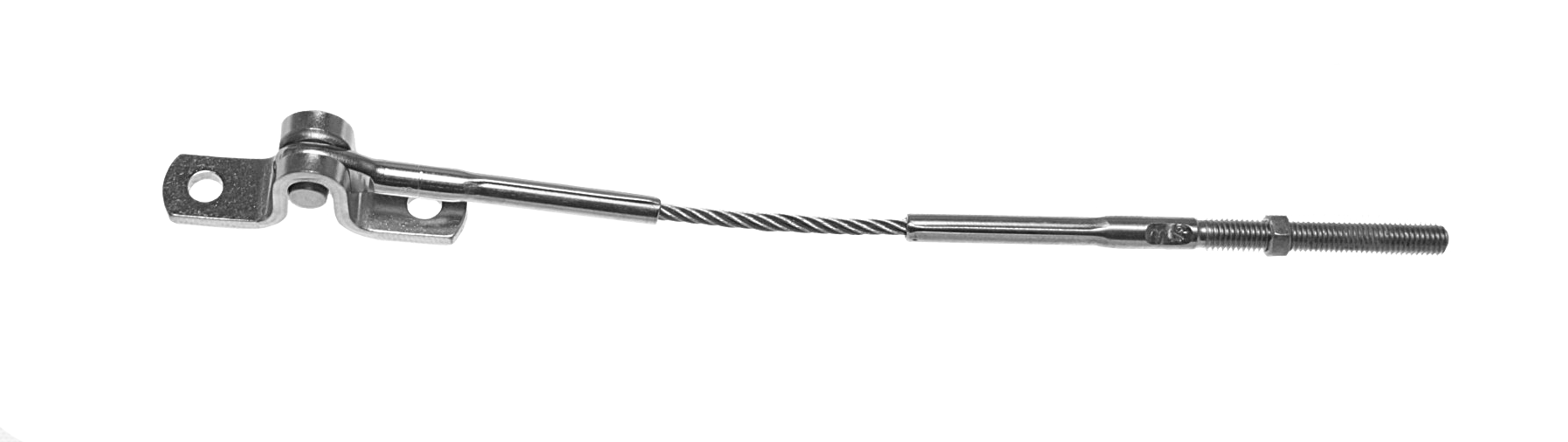Drahtseil 7x19, 3mm, Wandgelenkterminal/Außengewindeterminal (Rechtsgewinde)